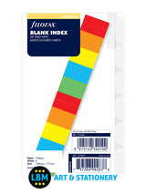 Personal size 6-Part Insertable Blank Index with Labels Refill 131624