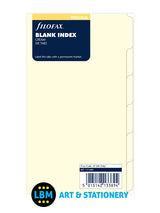 Personal size Blank Plain Tab Index Cream Divider Insert Refill 131680
