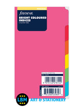 Filofax Personal size Bright Coloured 6 Blank Tabs Indices Insert Refill 132678 - LBM Art & Stationery Store