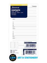Personal size Contacts Name Address Telephone Refill Value Pack 133055