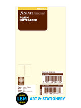 Filofax Personal size Cotton Cream Plain Blank Notepaper Refill Insert 132453 - LBM Art & Stationery Store