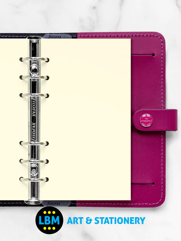 Filofax Personal size Cotton Cream Plain Blank Notepaper Refill Insert 132453 - LBM Art & Stationery Store