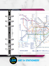 Personal size London Underground Tube Train Map Organiser Refill 131903