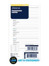 Personal size Password Paper Organiser Refill 132682