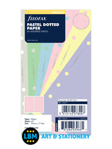 Filofax Personal size Pastel Dotted Paper Assorted Colours Insert Refill 132671 - LBM Art & Stationery Store