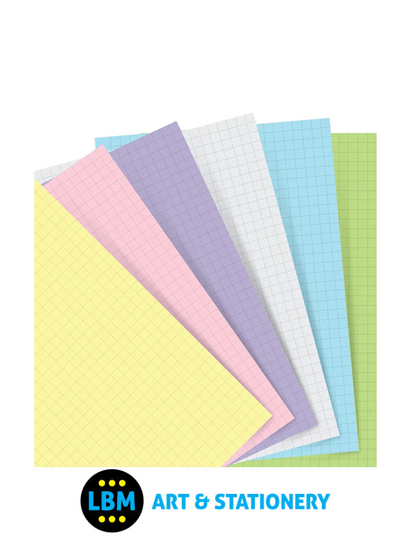 Personal size Pastel Squared Paper Assorted Colours Insert Refill 132672 - LBM Art & Stationery Store