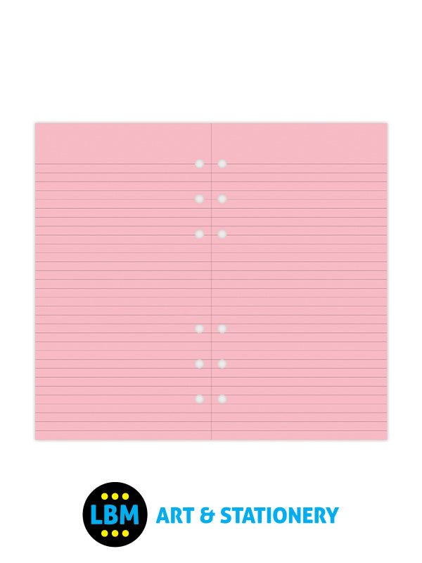 Filofax Personal size Pink Ruled Notepaper Organiser Refill 133007 - LBM Art & Stationery Store