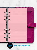 Filofax Personal size Pink Ruled Notepaper Organiser Refill 133007 - LBM Art & Stationery Store