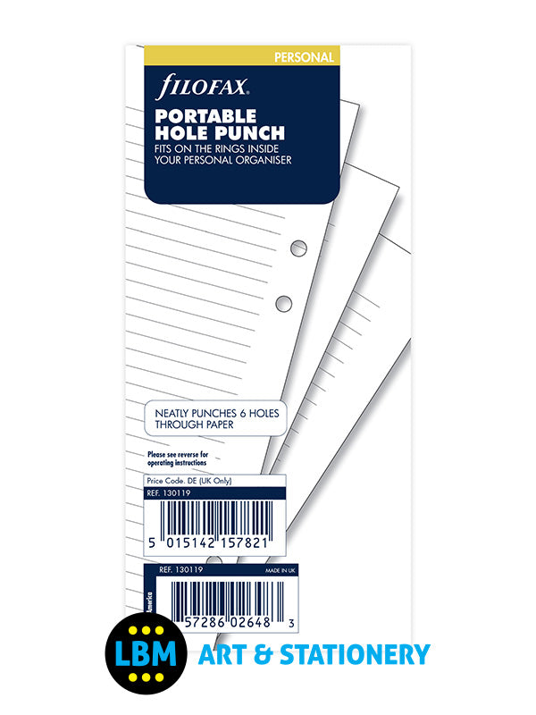 Filofax Personal size Portable 6 Six Hole Punch Insert Organiser Refill 130119 - LBM Art & Stationery Store