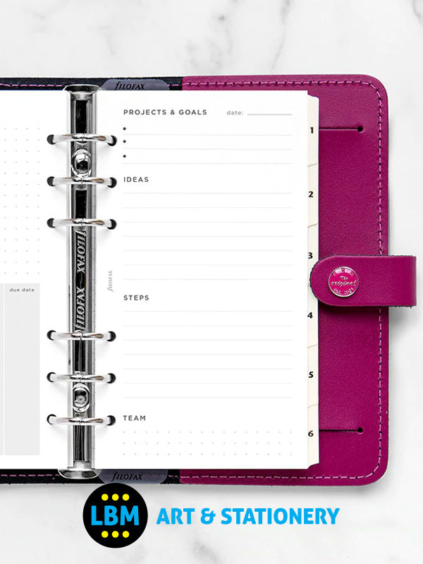 Personal size Projects & Goals Tracker Notepaper Organiser Refill 132686