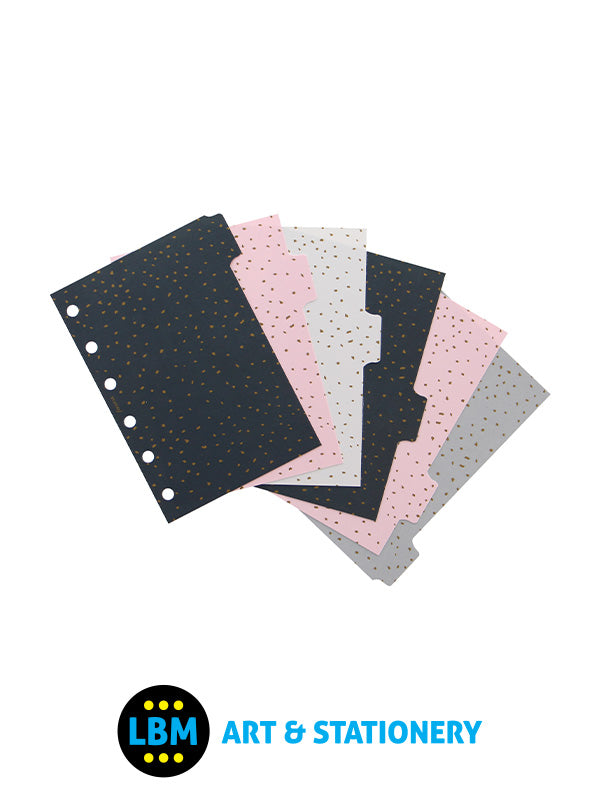 Pocket size Confetti design 6-Part Plastic Divider Refill 132704