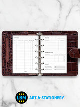 Pocket size Expense Tracker Organiser Minimal Design Refill 132862