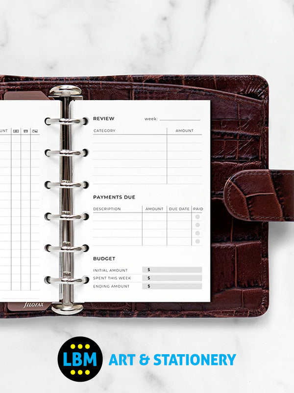 Pocket size Expense Tracker Organiser Minimal Design Refill 132862