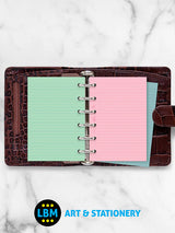Filofax Pocket size Fashion Coloured Ruled Notepaper Organiser Refill 210507 - LBM Art & Stationery Store