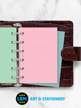 Filofax Pocket size Fashion Coloured Ruled Notepaper Organiser Refill 210507 - LBM Art & Stationery Store