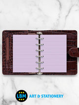 Pocket size Lavender Ruled Notepaper Organiser Refill 213015