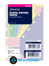 Filofax Pocket size Pastel Dotted Paper Assorted Colours Insert Refill 132641 - LBM Art & Stationery Store
