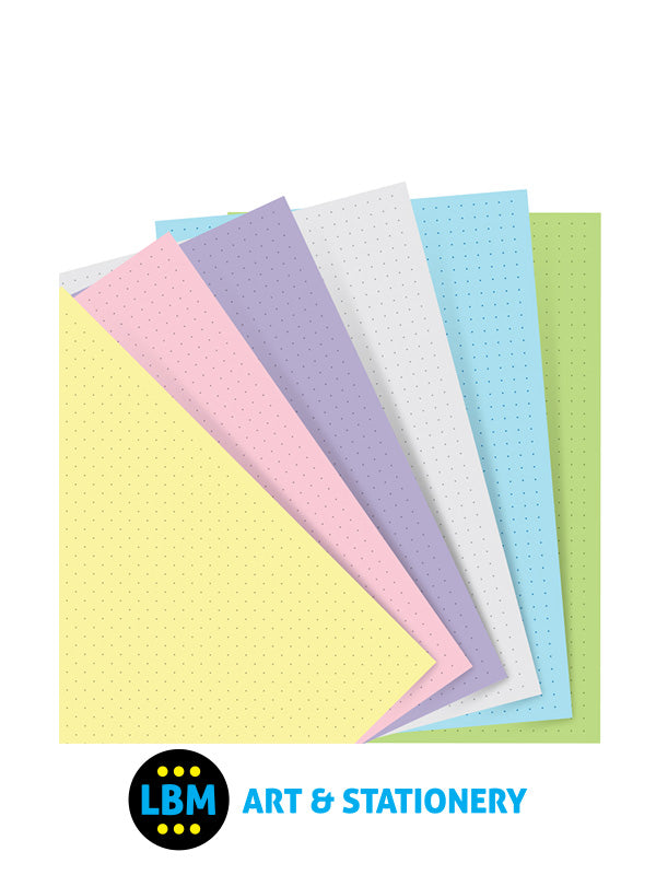 Filofax Pocket size Pastel Dotted Paper Assorted Colours Insert Refill 132641 - LBM Art & Stationery Store