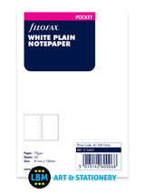 Pocket size White Plain Blank Notepaper Organiser Refill 212405