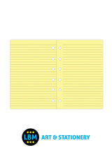 Pocket size Yellow Ruled Lined Notepaper Organiser Refill 213010