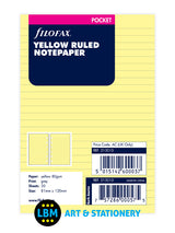 Pocket size Yellow Ruled Lined Notepaper Organiser Refill 213010