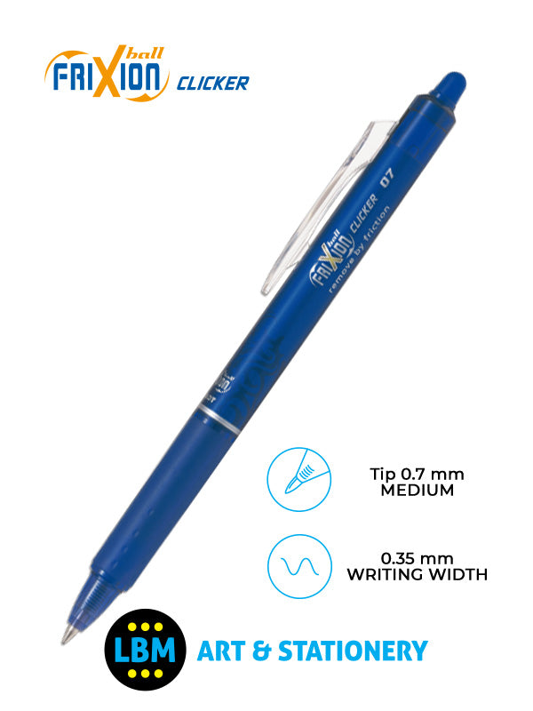 FriXion Ball Clicker Erasable Rollerball Pen 0.7mm Tip - Choose Colour - BLRT-FR7