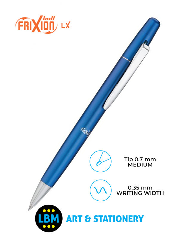 FriXion Ball LX Erasable Rollerball Pen 0.7mm Tip - Choose Barrel Colour - BLLF-BK7