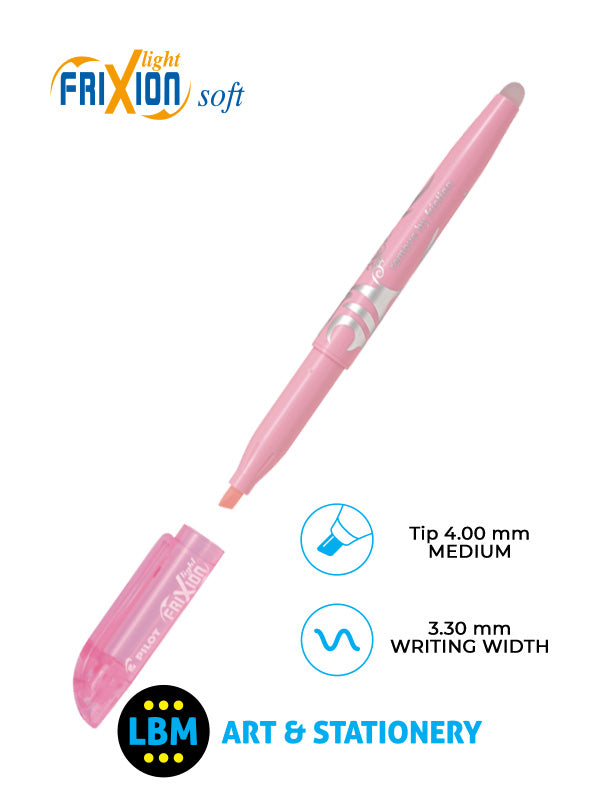 FriXion Light Soft Erasable Highlighter Pen 4.0mm Tip - Choose Colour - SW-FL-SOFT - LBM Art & Stationery Store