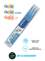 Frixion Ball / Ball Clicker / Ball LX Refills 3-Pack 0.7mm Tip - Choose Colour - BLS-FR7