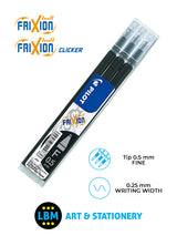 Frixion Ball / Ball Clicker Refills 3-Pack 0.5mm Tip - Choose Colour - BLS-FR5
