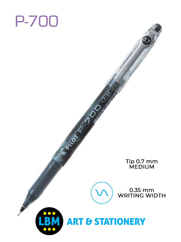 P-700 Needlepoint Gel Ink Rollerball Pen - Black - BL-P70