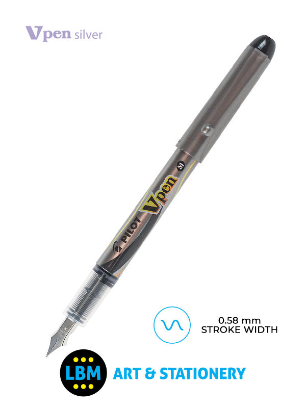 V Pen Silver Disposable Fountain Pen - Choose Colour - SVP-4M