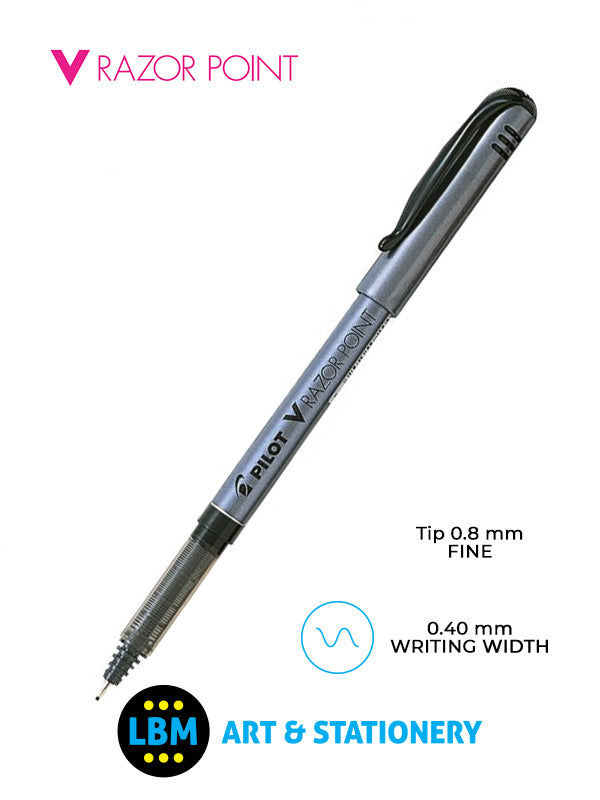 V Razor Point Pen 0.8mm Tip - Black - SW-V10P